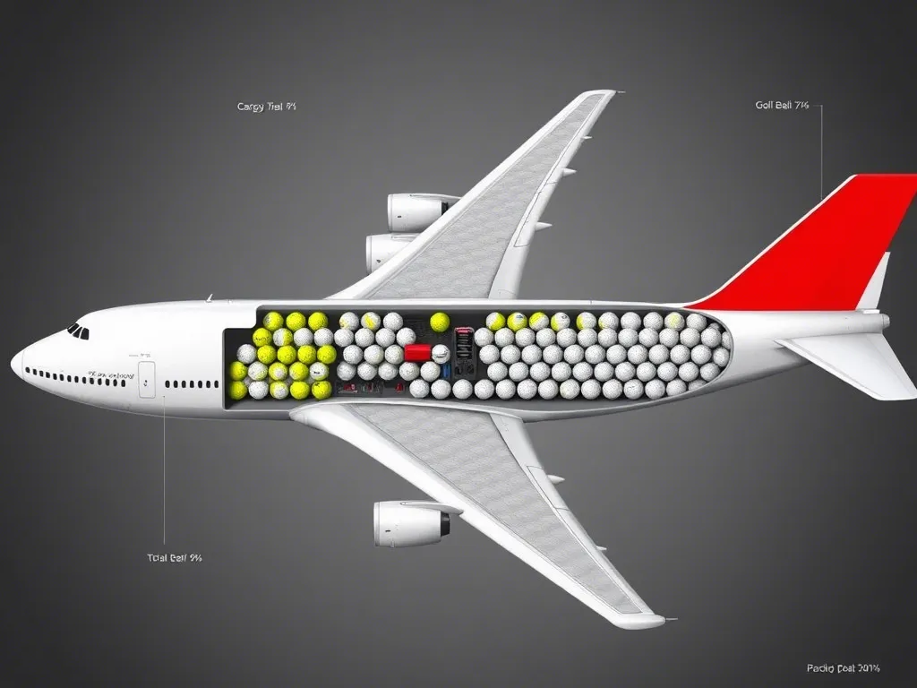 Airplane Volume and Cargo Space Utilization to Fit Golf Balls Inside A Plane